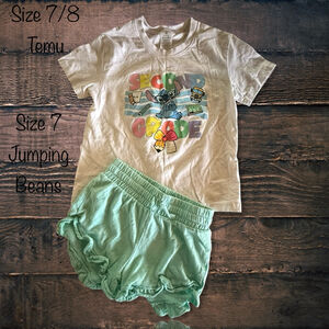 Size 7/8 Stitch Second Grade/Jumping Beans Short Set